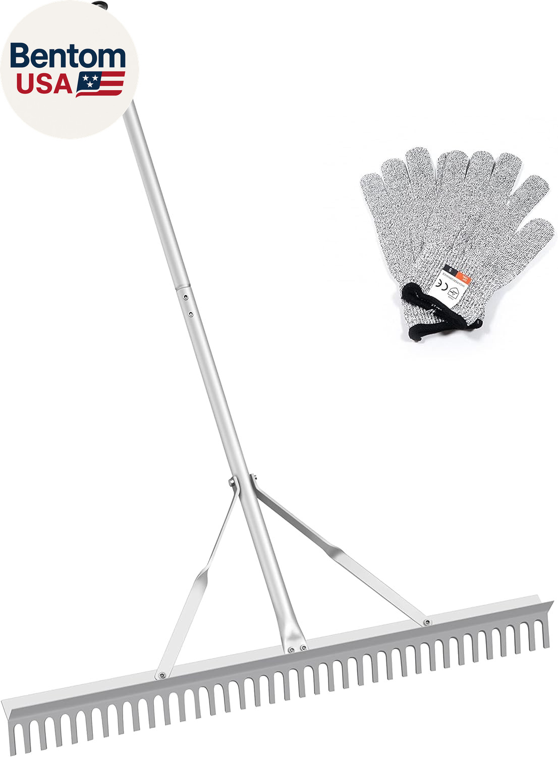 Landscape Rake 36 Inch Head, Leaf Rakes for Lawns with 67 Inch Handle,Aluminum Y