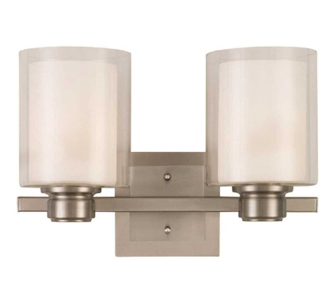 Oslo 2-Light Satin Nickel Indoor Bath or Vanity Light Color/Finish Family