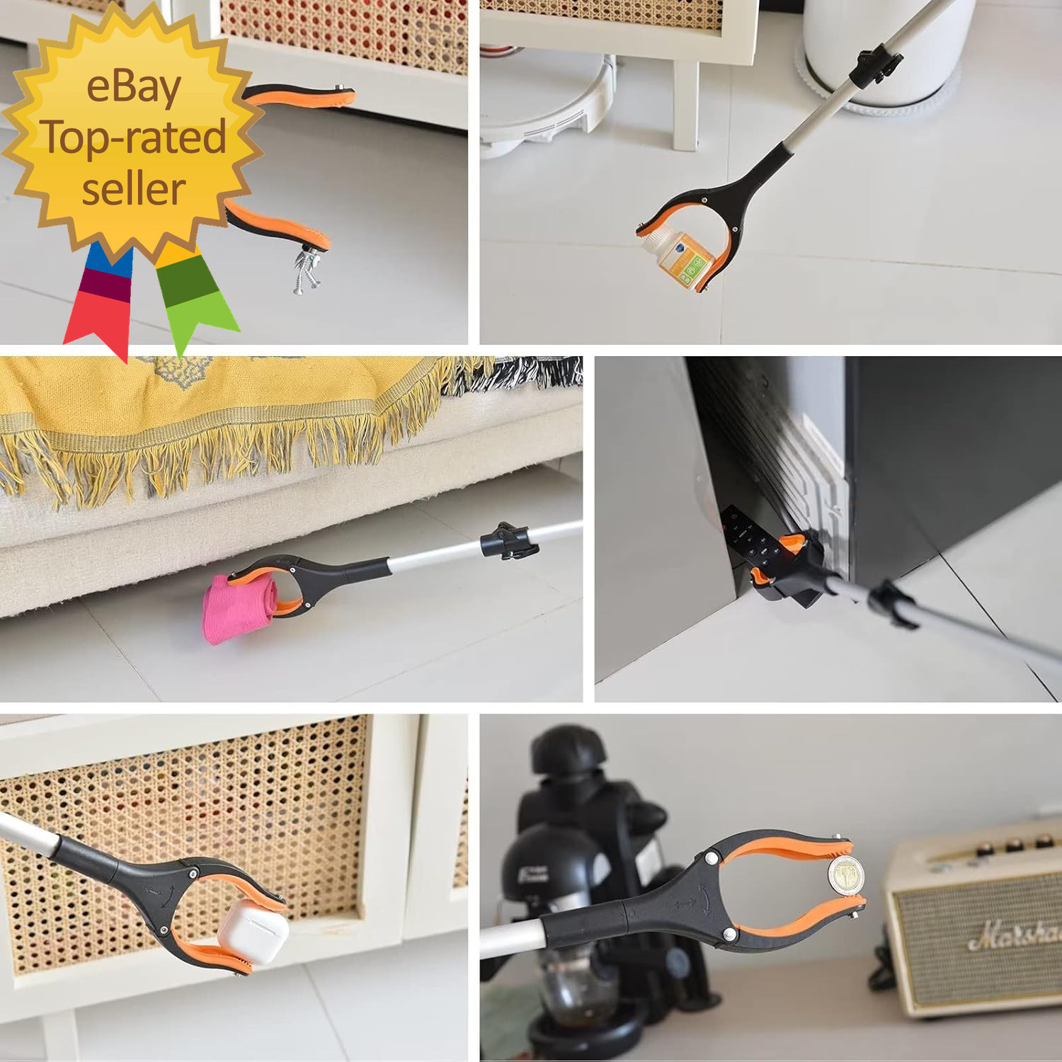 43" Extra Long Grabber Tool, Foldable Grabbers for Elderly Grab It Reaching Tool