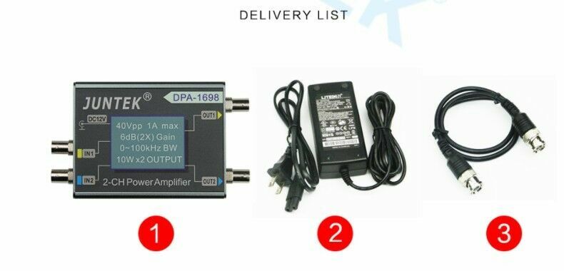 JUNTEK DPA-1698 40Vpp 2CH DC Power Amplifier For DDS Function signal Generator