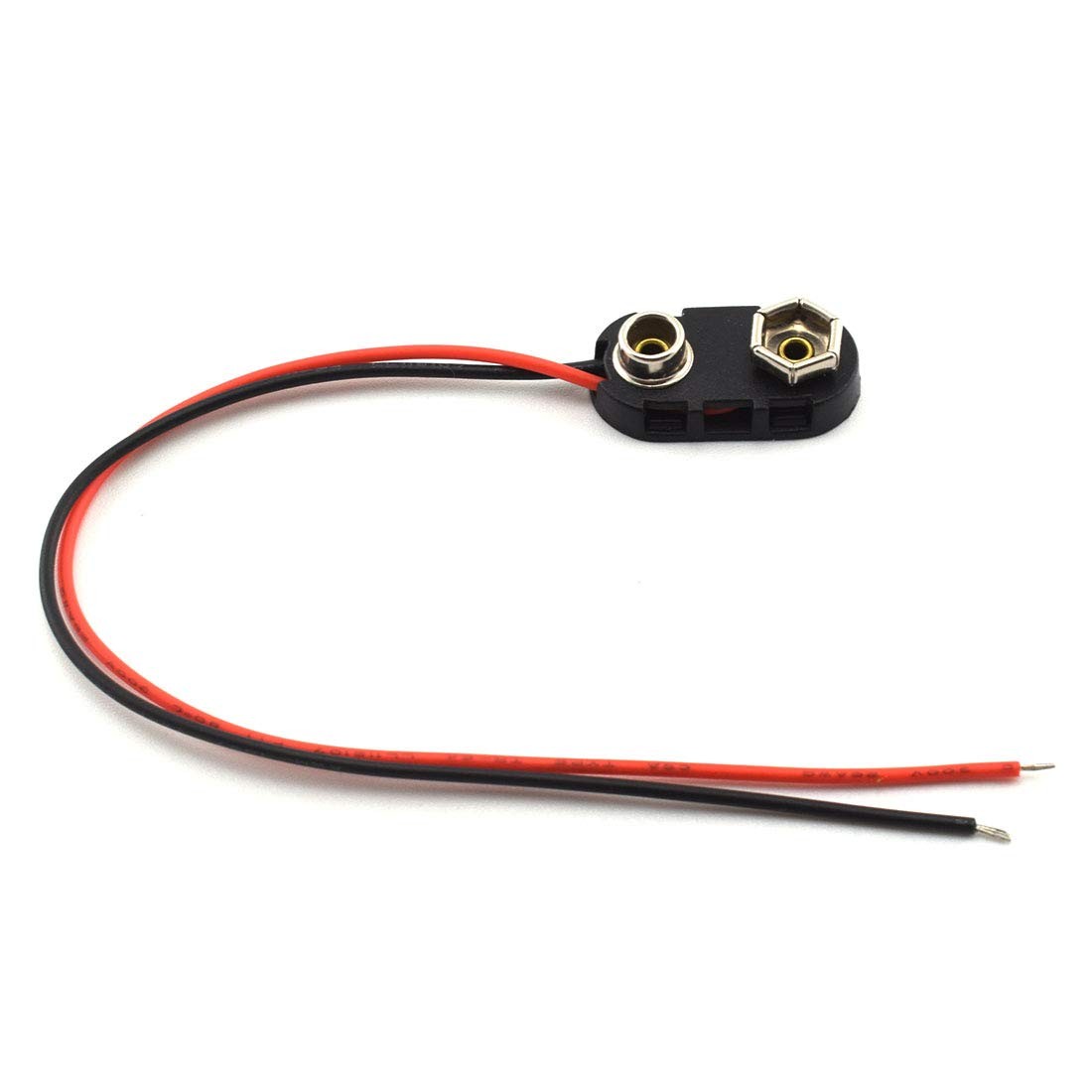 9v Battery Snap Connector 6pcs Battery Button Clips With Wire Leads black Hard