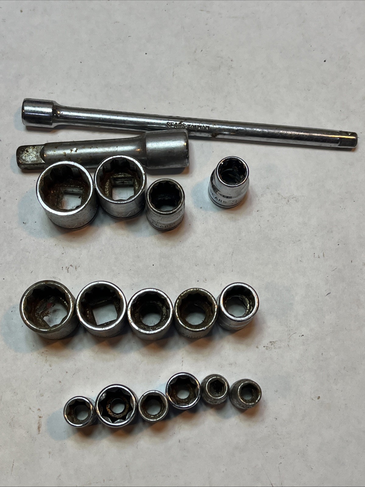 17 Sears Taiwan Socket Pieces Used Dirty