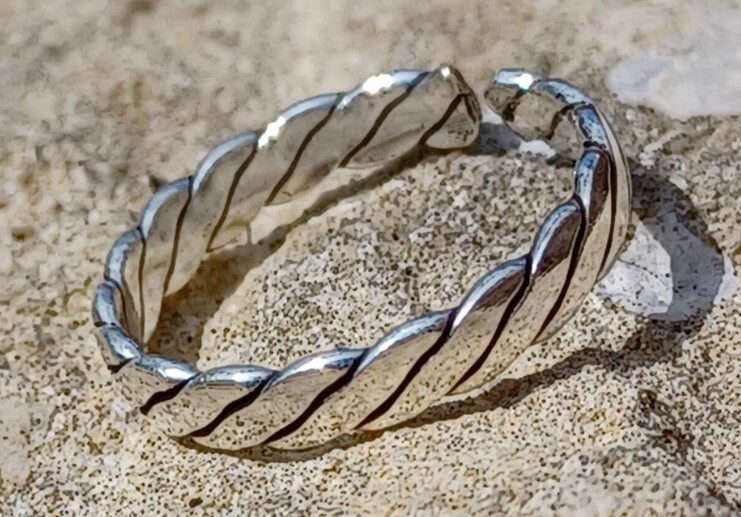 Valentine's Day Solid Metal Womens Twisted Adjustable Band Toe Ring 925 SS