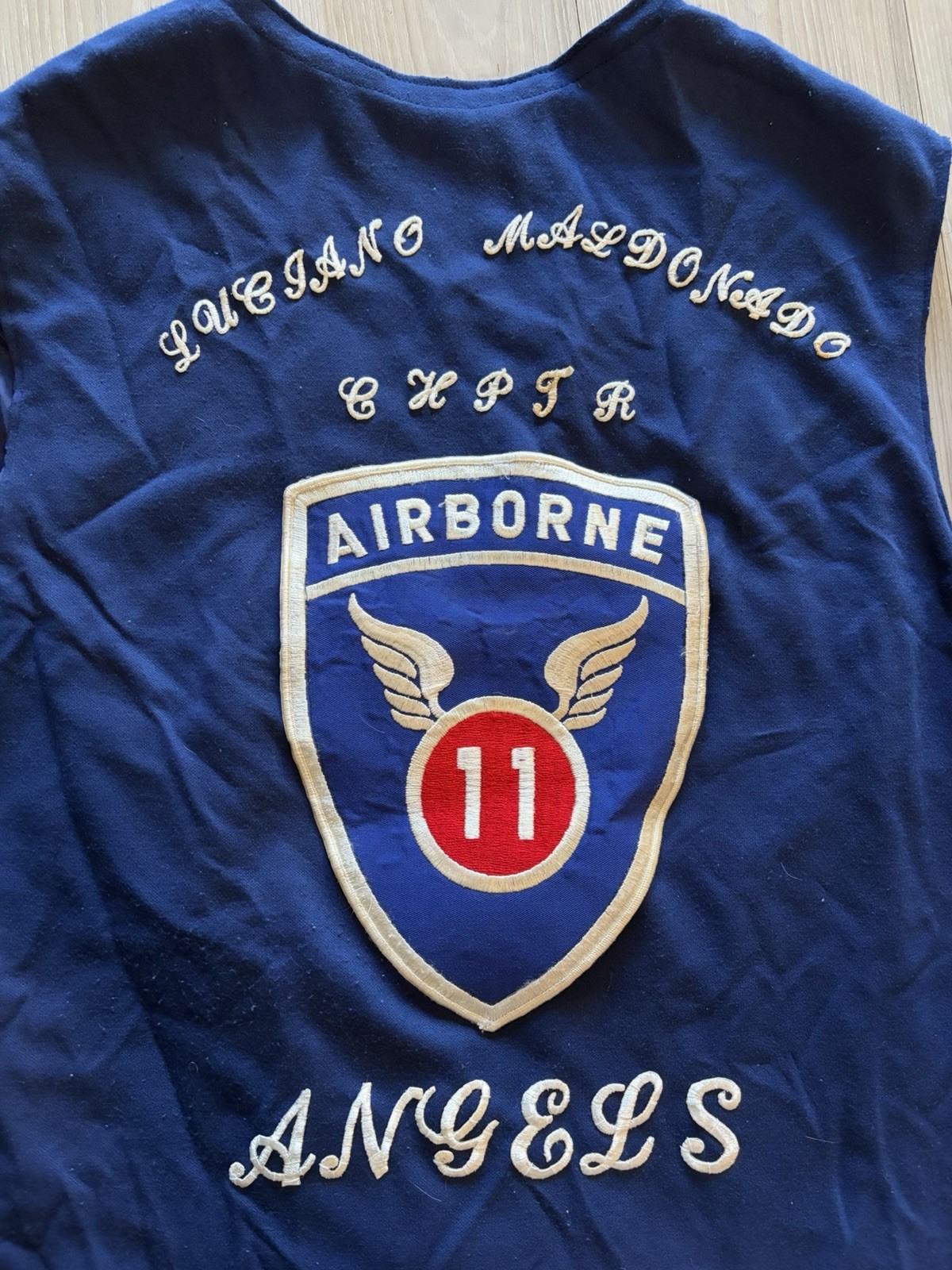 Vintage 11th Airborne Division Vest 187th RCT Patch Luzon Angels Military XL