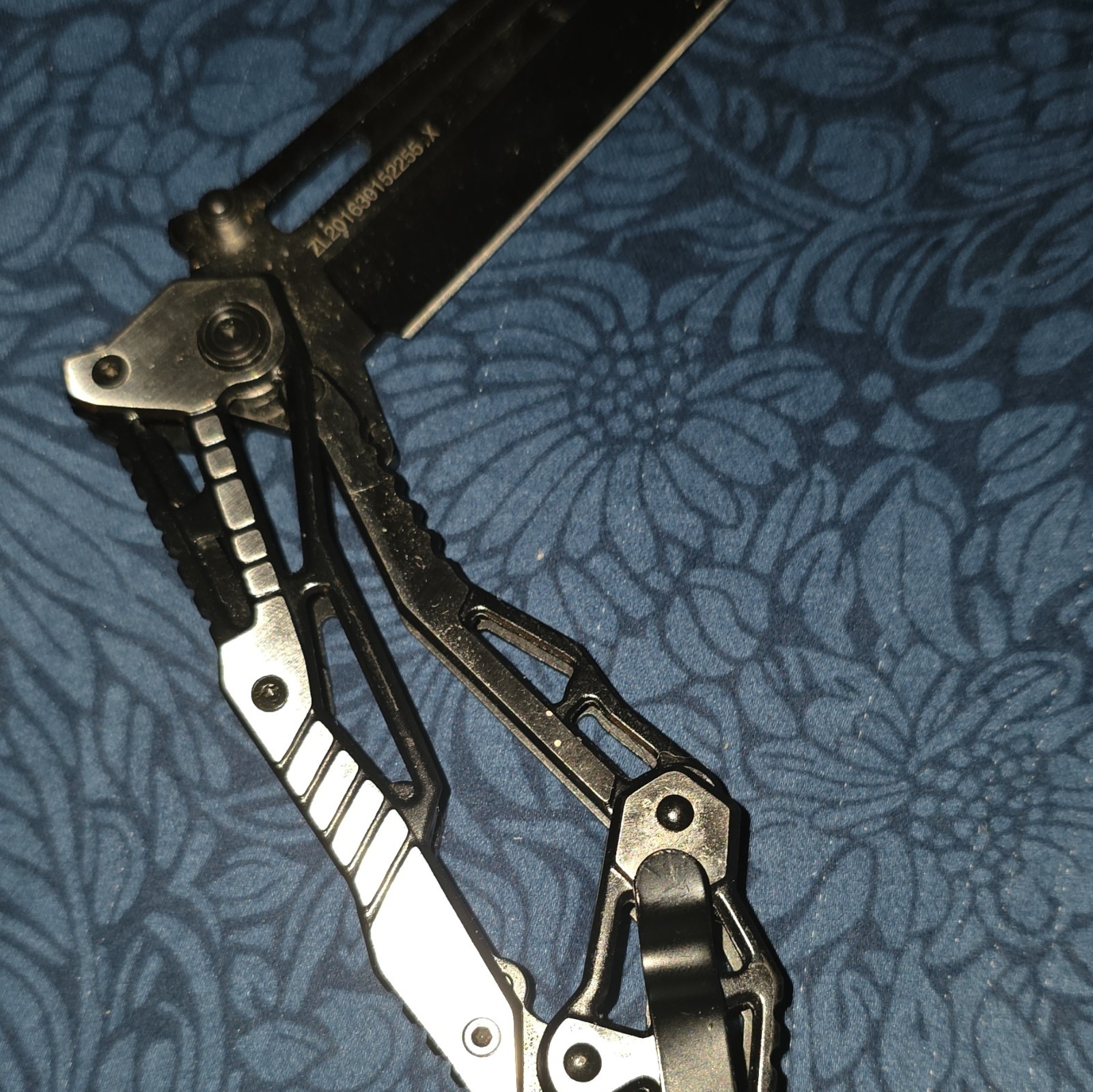 AK Folding Multi-Tool Pocket Knife, Metal Handle, Black Blade, Belt Clip