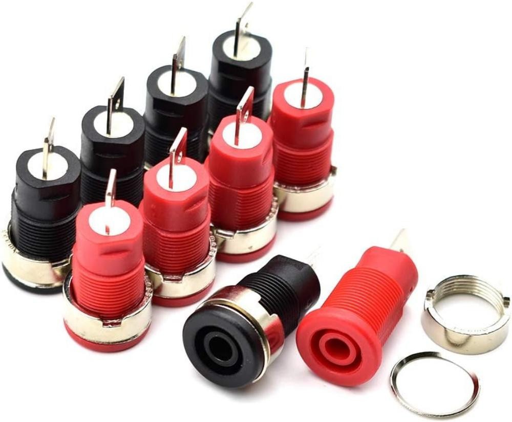 4mm Banana Jack Panel Mount Binding Post Red Black Test Terminal Connector
