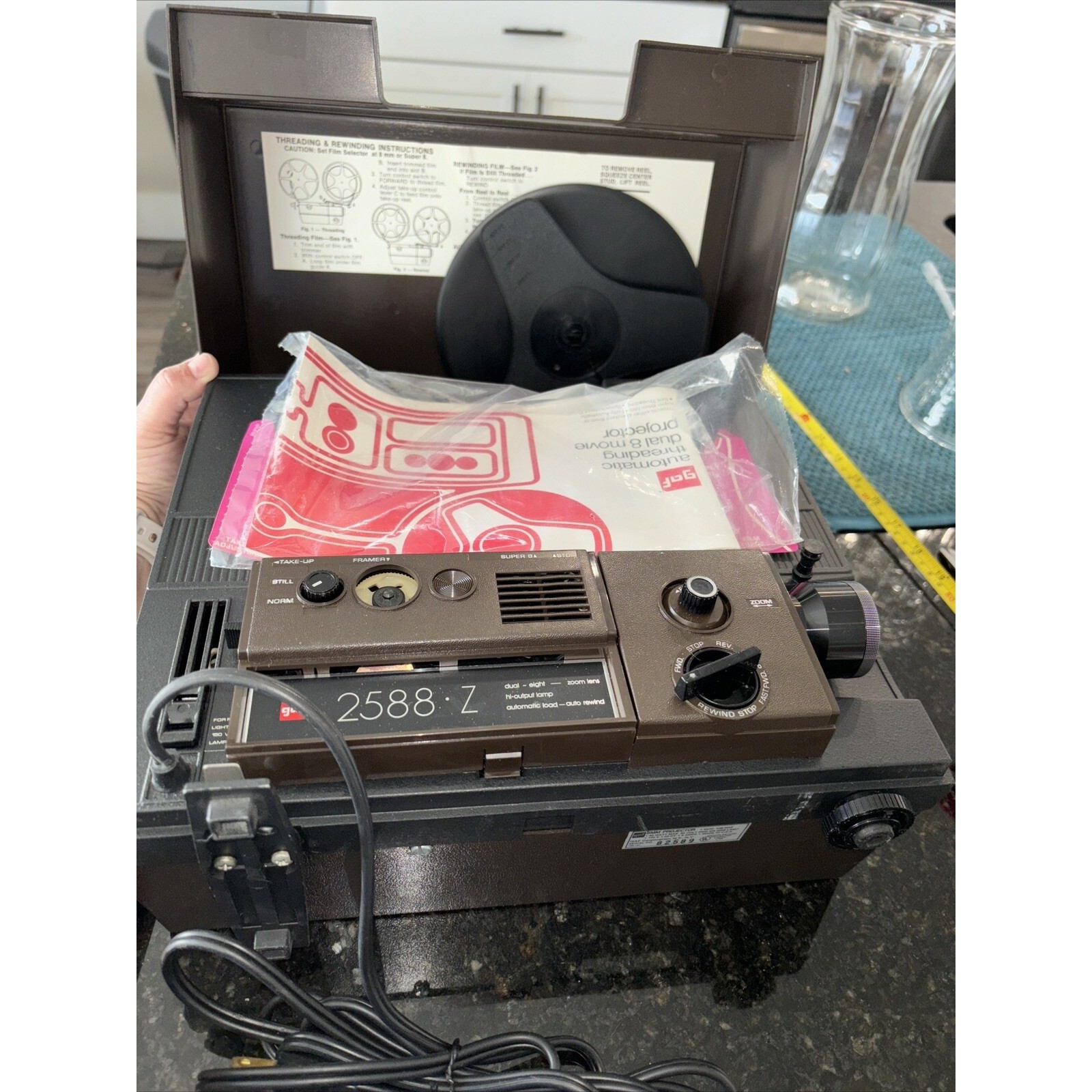 GAF 2588Z 8MM Movie Film Projector Model #438-M5Z VINTAGE COLLECTIBLE GRADE!