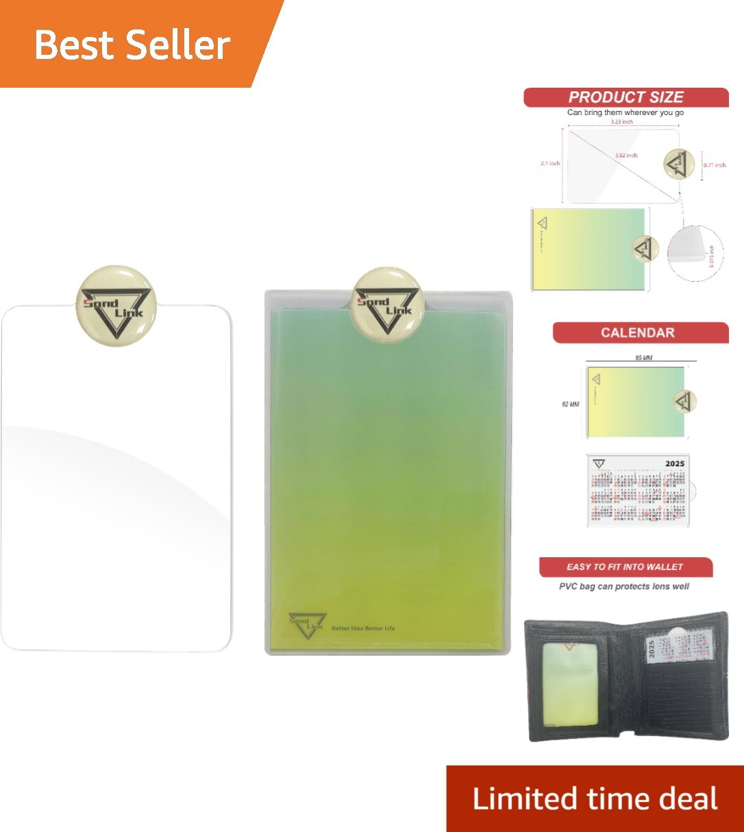 Clear Acrylic 3X Credit Card Magnifier - Essential Reading Tool for Aging Eyes