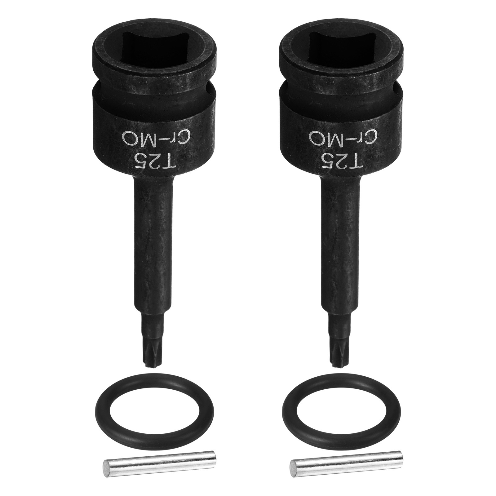 2pcs 1/2" Drive Torx Bit Socket T25 Impact 6 Point Star Bit Sockets CR-MO Steel