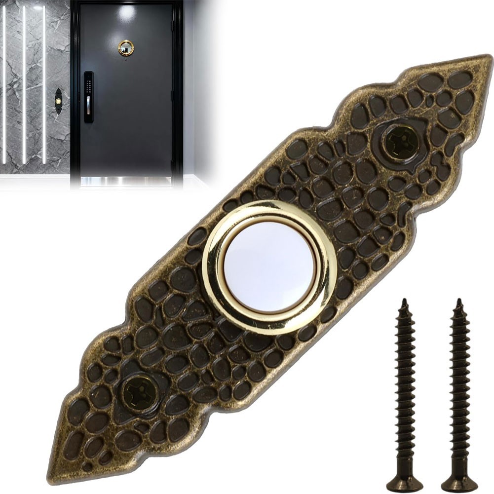 Bronze Plastic Wired Doorbell Button 2.36 in Hole Spacing for Easy Fit