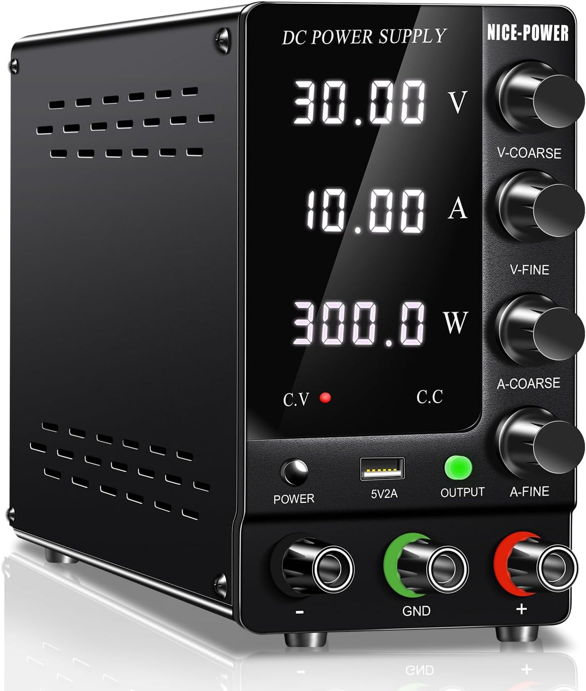 DC Power Supply Variable 30V 10A, Adjustable Switching Regulated DC Bench Power