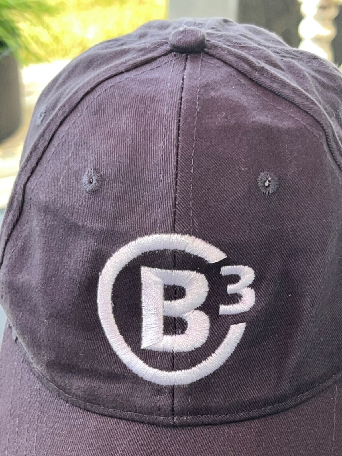 CB 3 Navy Blue Cotton CapAmerica Blue Linux on back Hat Cap Hook Loop VGC