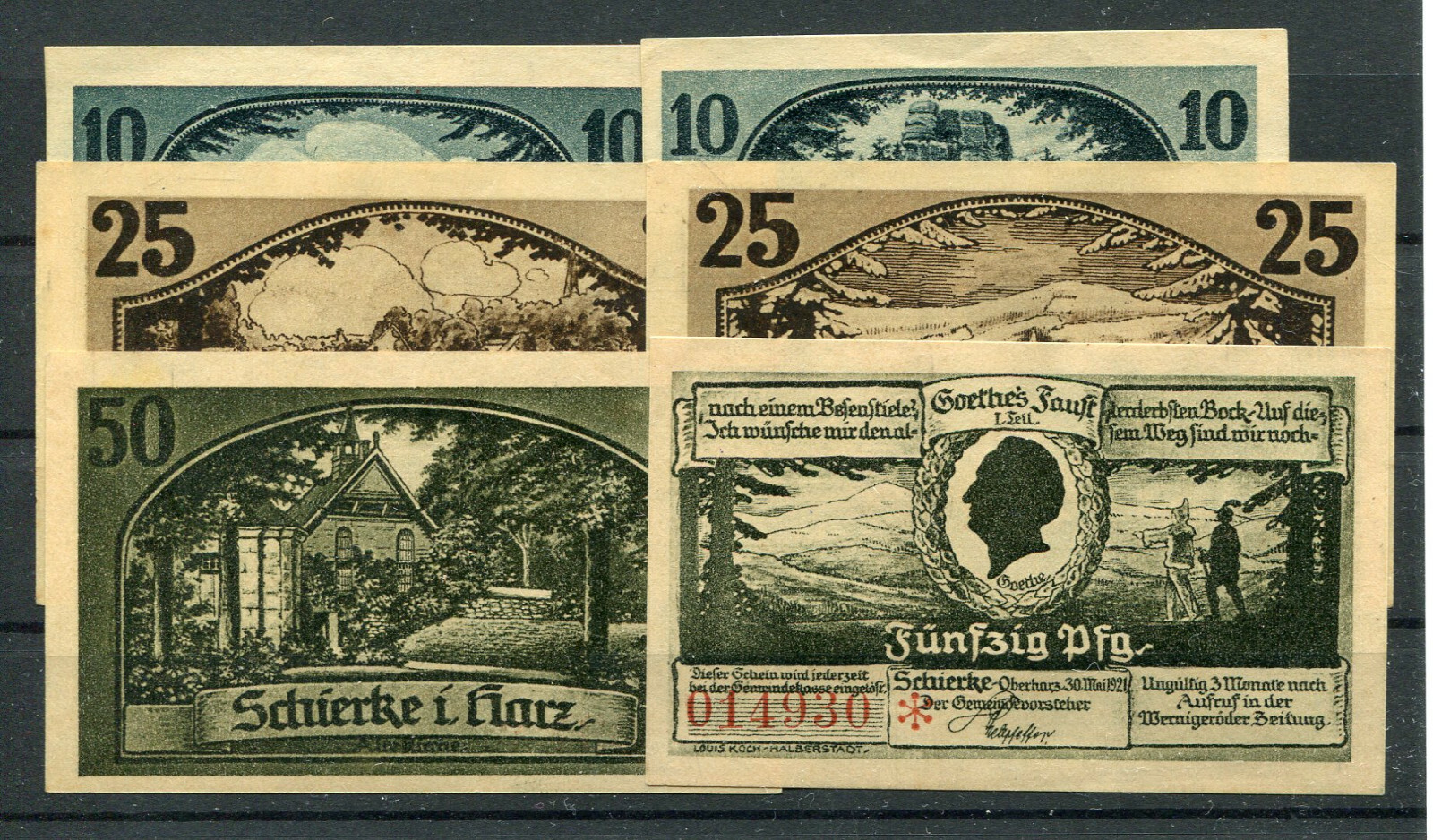 Schierke 6 Mark Notgeld Banknotes Sachsen-Anhalt 2/16666