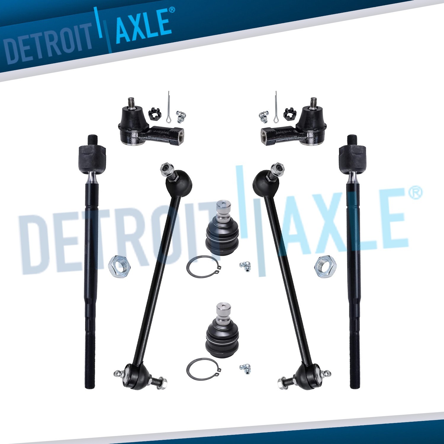 8pc Front Ball Joint Sway Bars Tie Rods Kit for Chrysler Sebring Dodge Stratus