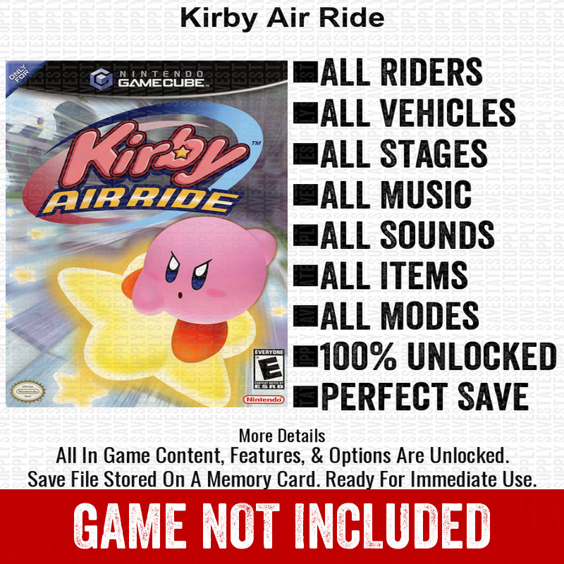 Kirby Air Ride 100% Nintendo GameCube Memory Card Save CHEATS