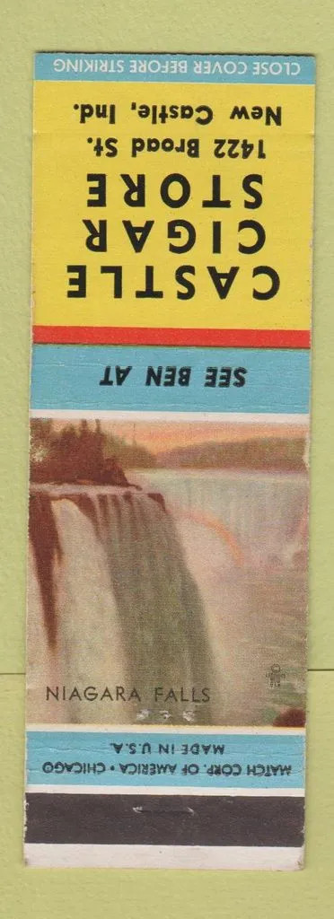 Matchbook Cover - Castle Cigar Store New Castle IN Niagara Falls