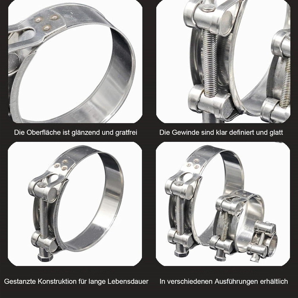 6pcs Hose Clamp Set Stainless Steel 20mm 23mm 36mm for Pipe Connections