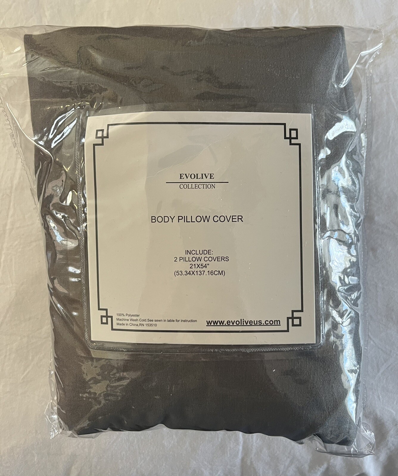 Lot 2 Evolve Soft Microfiber Body Pillow Cover 21” X 54” - Gray New In Package