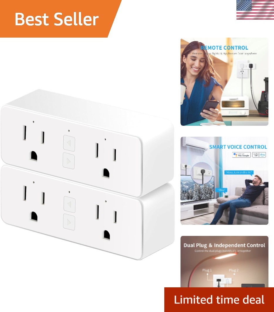 Innovative Dual Smart Plug 15A - Flexible Scheduling & Voice Control Freedom