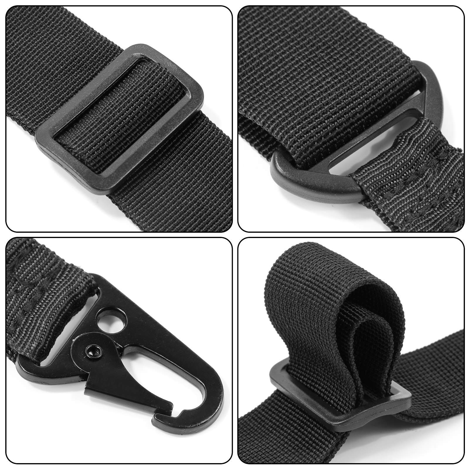 4-Pack 2 Point Sling with Metal Hook Adjustable Length 1.25” Sling