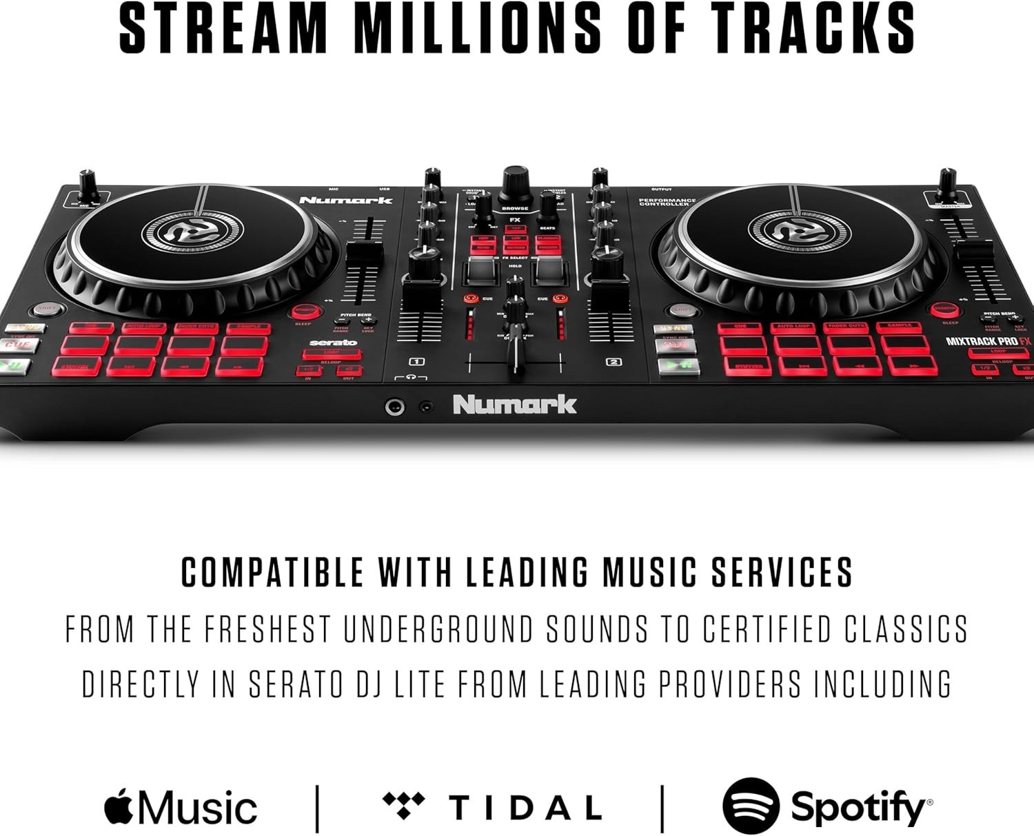 Intuitive Serato DJ Controller with Performance Pads