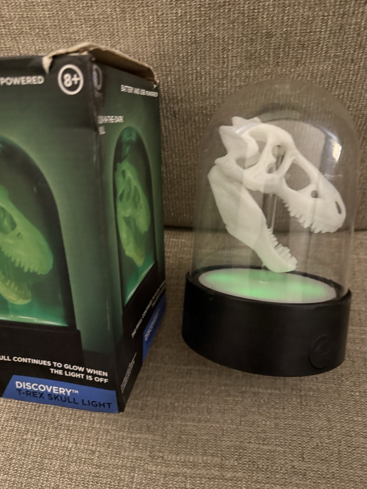 Discovery Channel Glow in the dark T-Rex skull Toys Night Light Dinosaur Dino