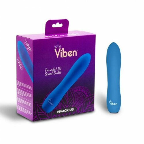 Viben Vivacious 10 Function Rumble Motor Rechargeable Bullet - Ocean Blue