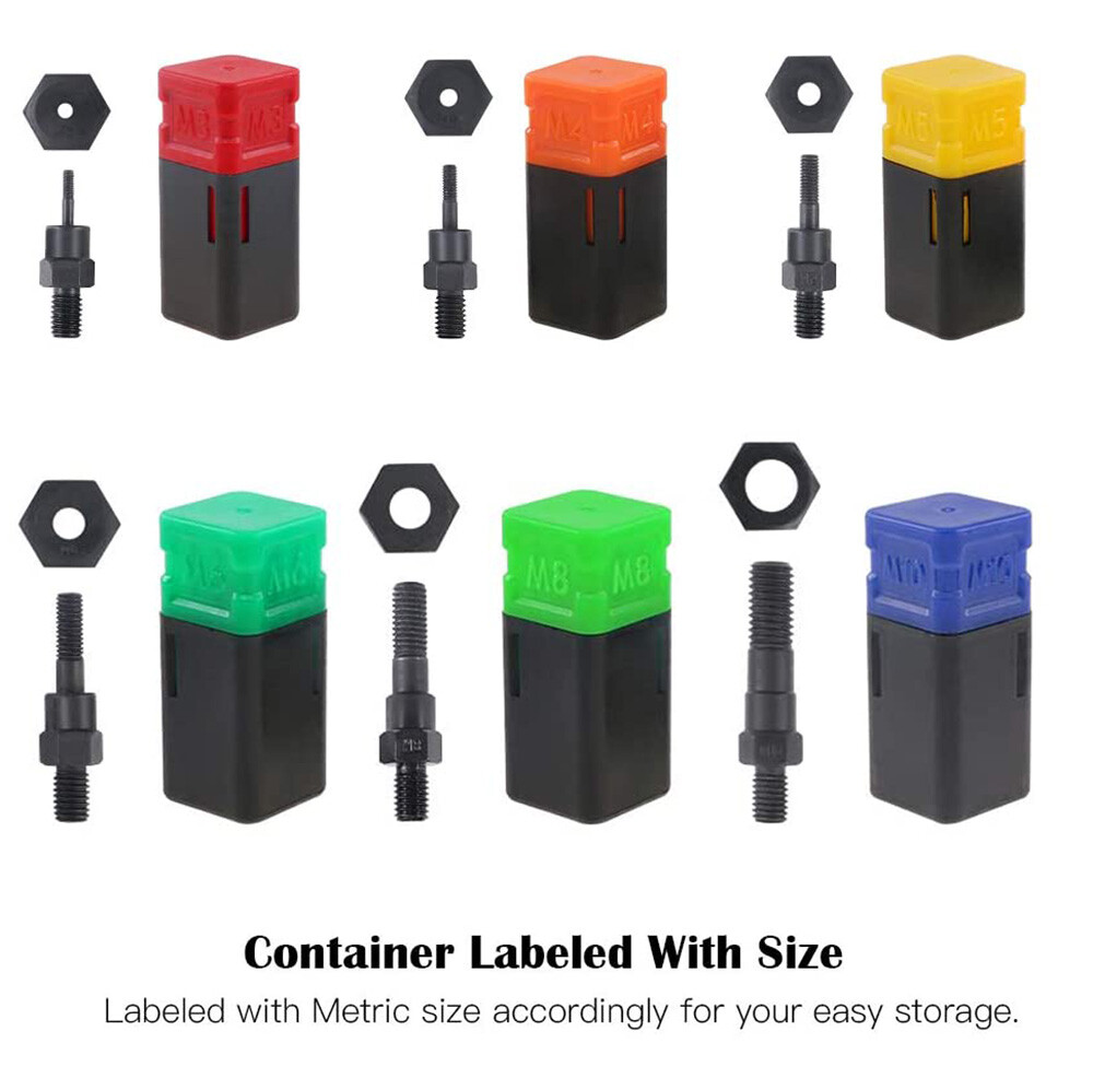 1260pc Riveter Gun Auto Rivet Tool Stainless Steel Nuts Insert Tools Mandrel Kit