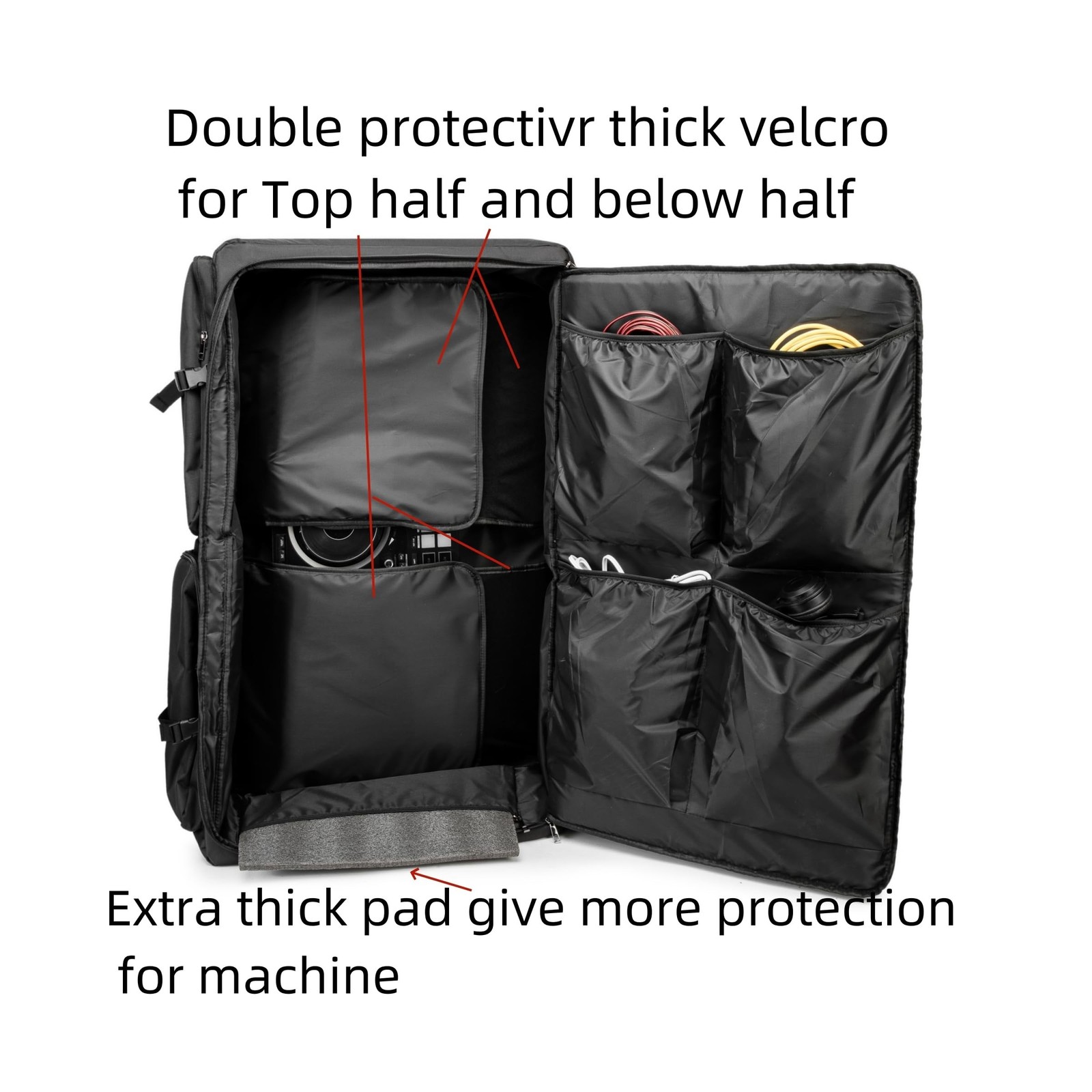 Rabjen DJ Backpack for Club Gigs, DJ Mixer Case Compatible with Pioneer DDJ-R...