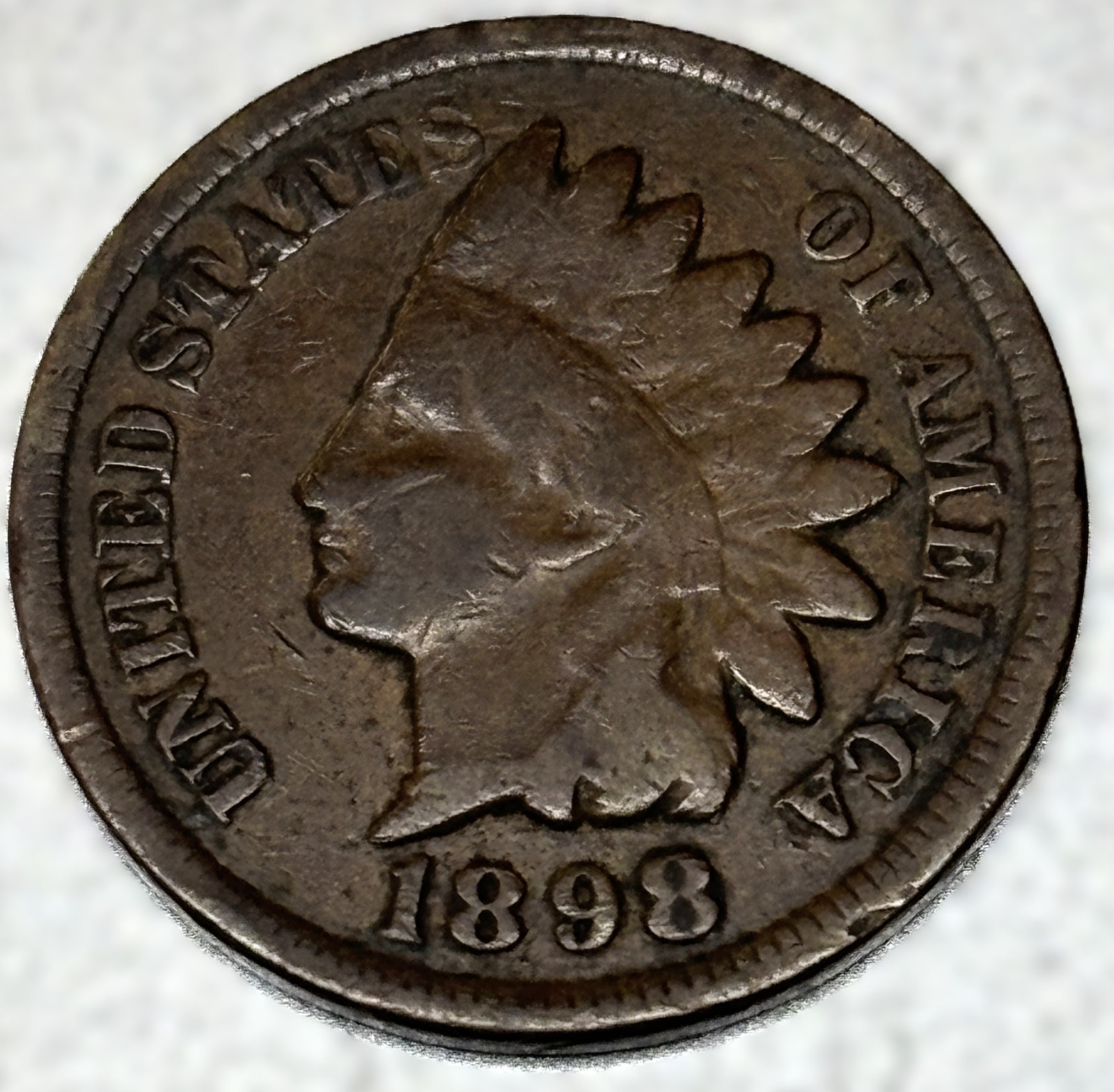 1898 Indian Head Cent VG Very Good Condition Penny 1c Cent - 0613