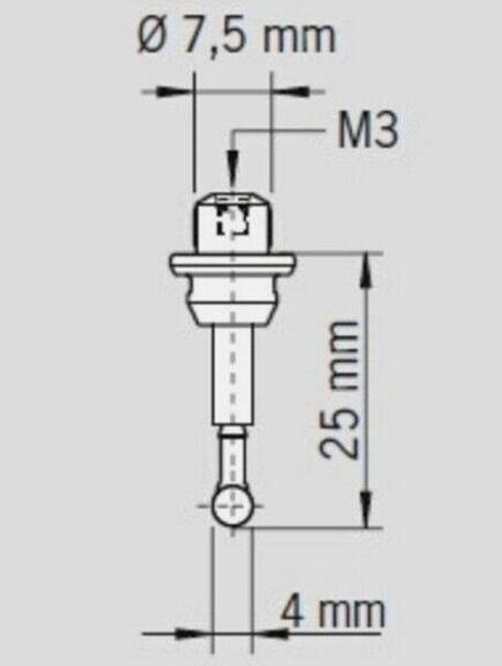 Machine Touch Probe Stylus M3 4mm Ruby Ball Ceramic stem For 3D Sensor 80.362.00