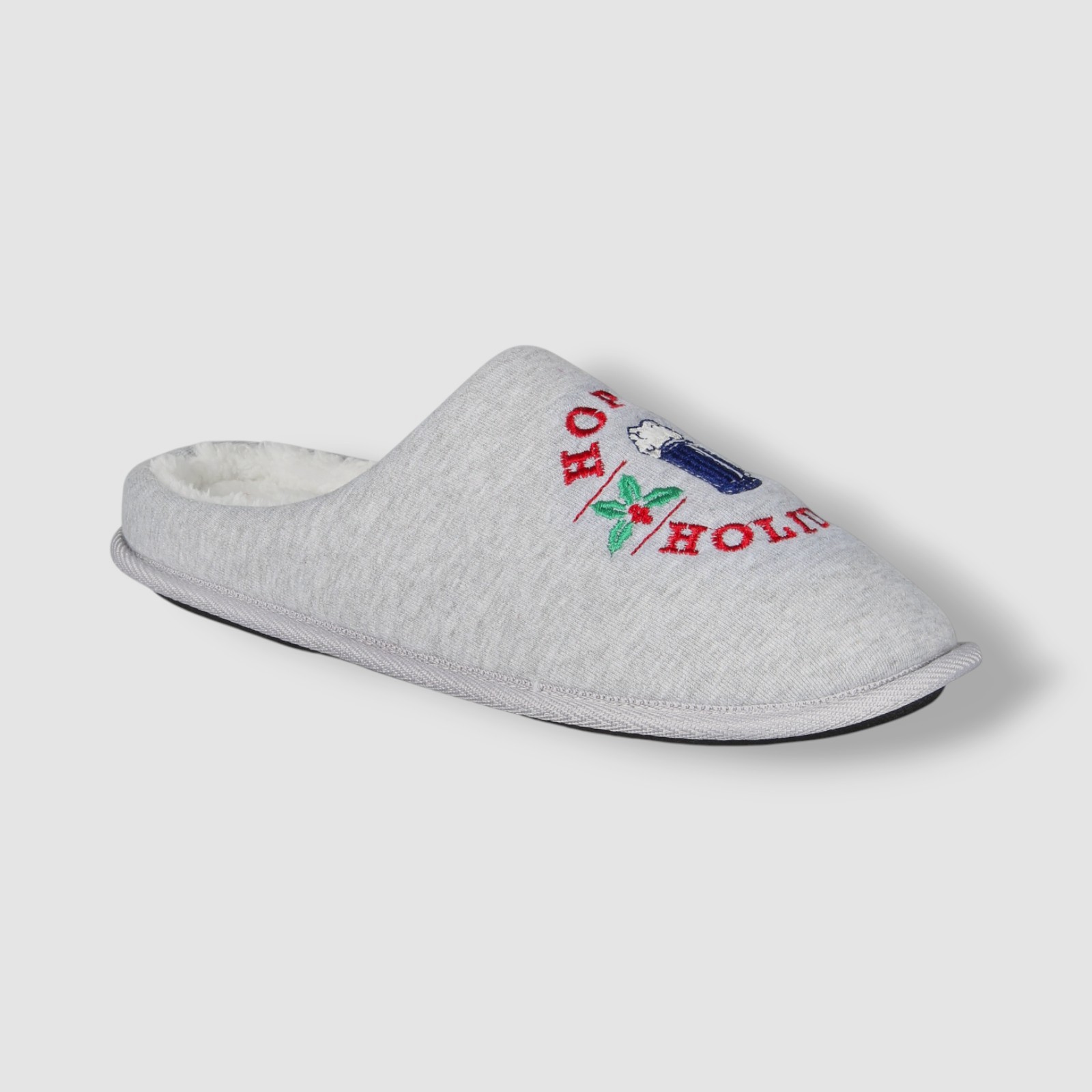 Club Room Men's Gray Holiday Slippers Shoes Size 8-9/M