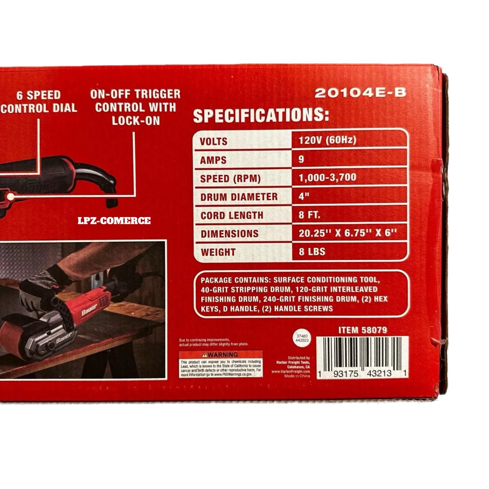Bauer Surface Conditioning Tool 3700 RPM 9 AMP Motor