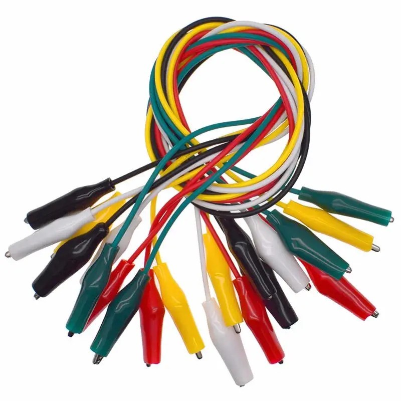 10Pcs Double-ended Wire Crocodile Alligator Clips Test Leads Jumper Cable