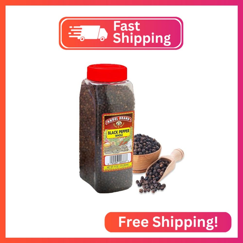 Angel Brand Black Peppercorns Whole – Premium Peppercorns for Grinders, Cooking,