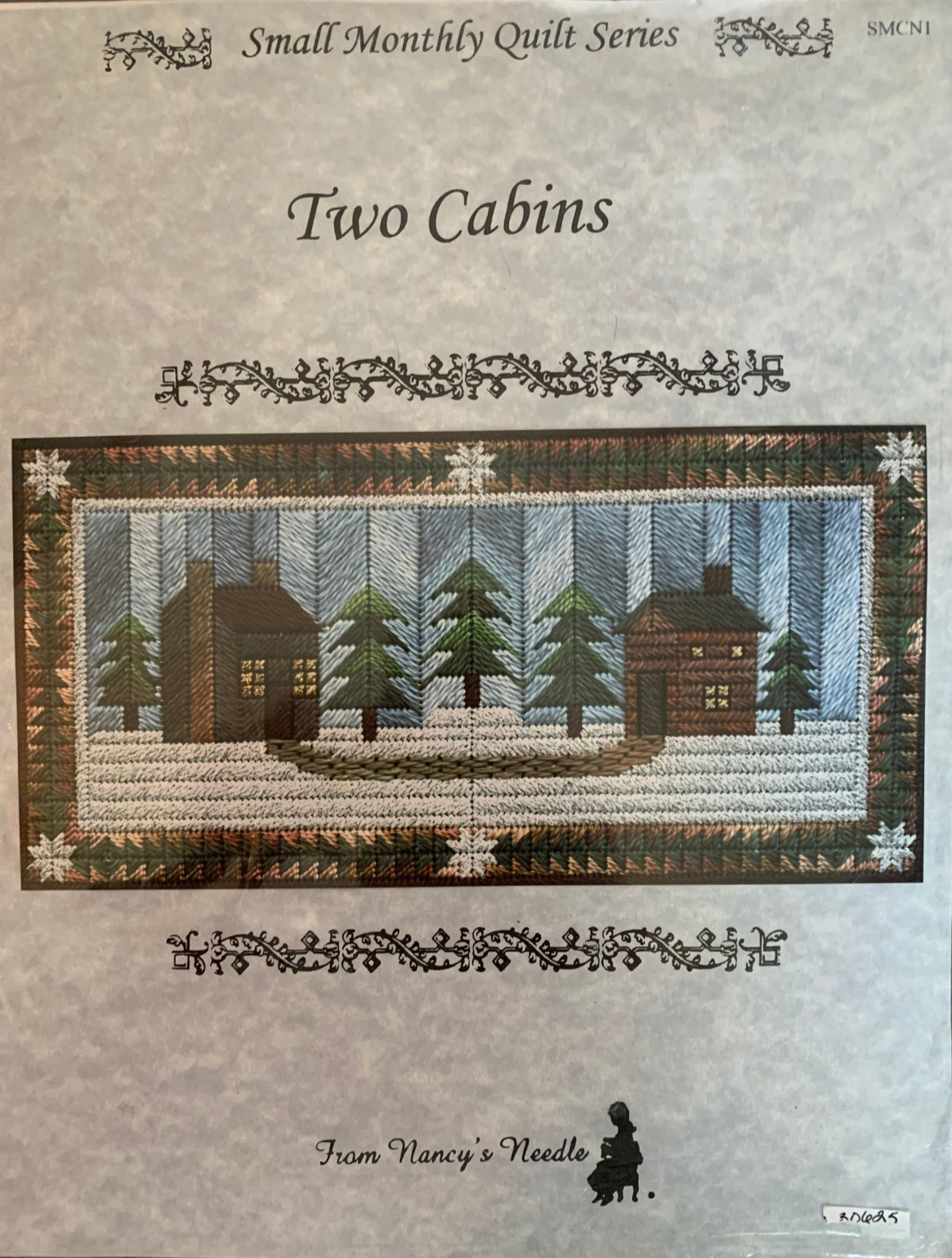 Two Cabins Needlepoint Pattern - Small Monthly Quilt Series From Nancy's Needle