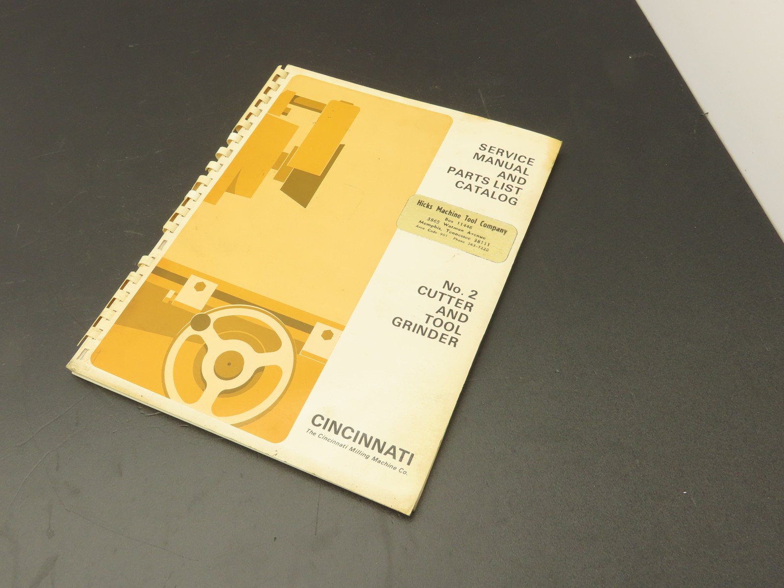 Cincinnati No 2 DO Cutter & Tool Grinder Owner Operator Instruction Manual