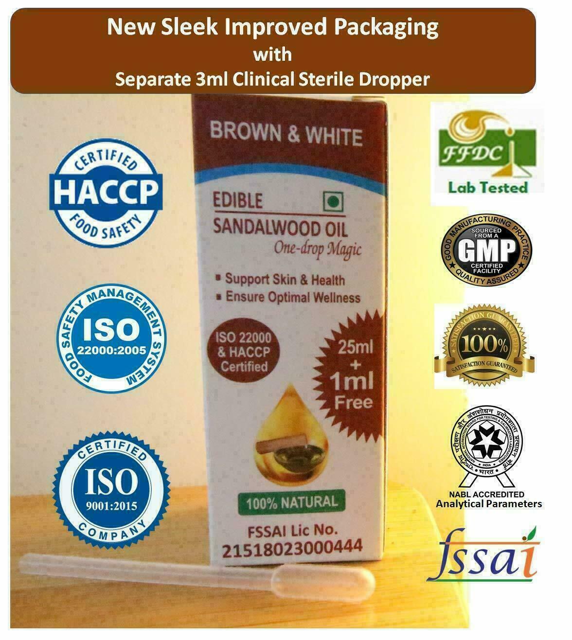 Dr. Shalini Brown &White One Drop Magic Sandalwood oil 25 ml with Carom, linseed