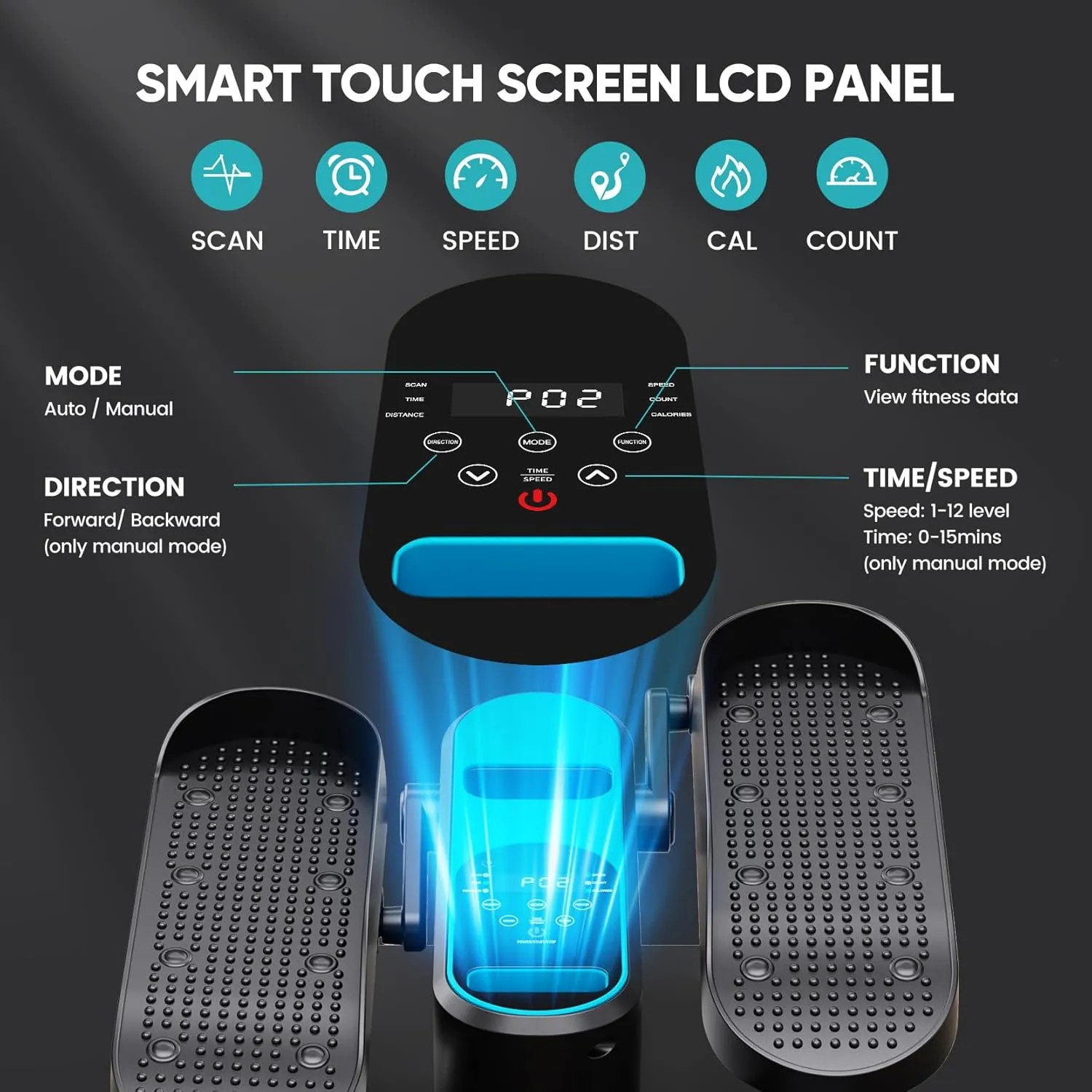 Under Desk Elliptical Machine Electric Leg Exerciser 12 Speed With Remote Con...