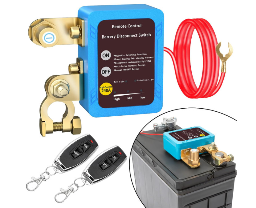 Interruptor remoto de desconexión de batería de 12 V, 240 A, interruptor de apag