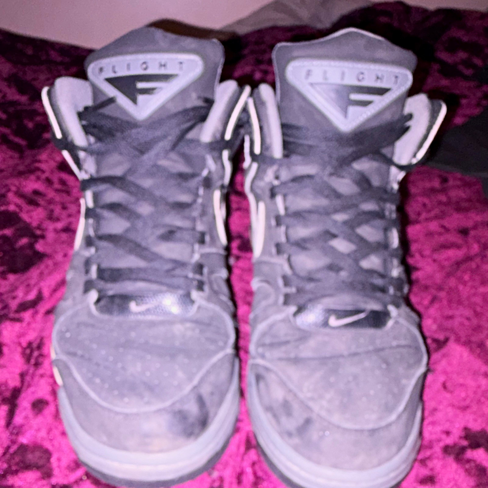 Nike Air Flight Gray/White High-Top Lace-Up Basketball Sneakers 390204-012