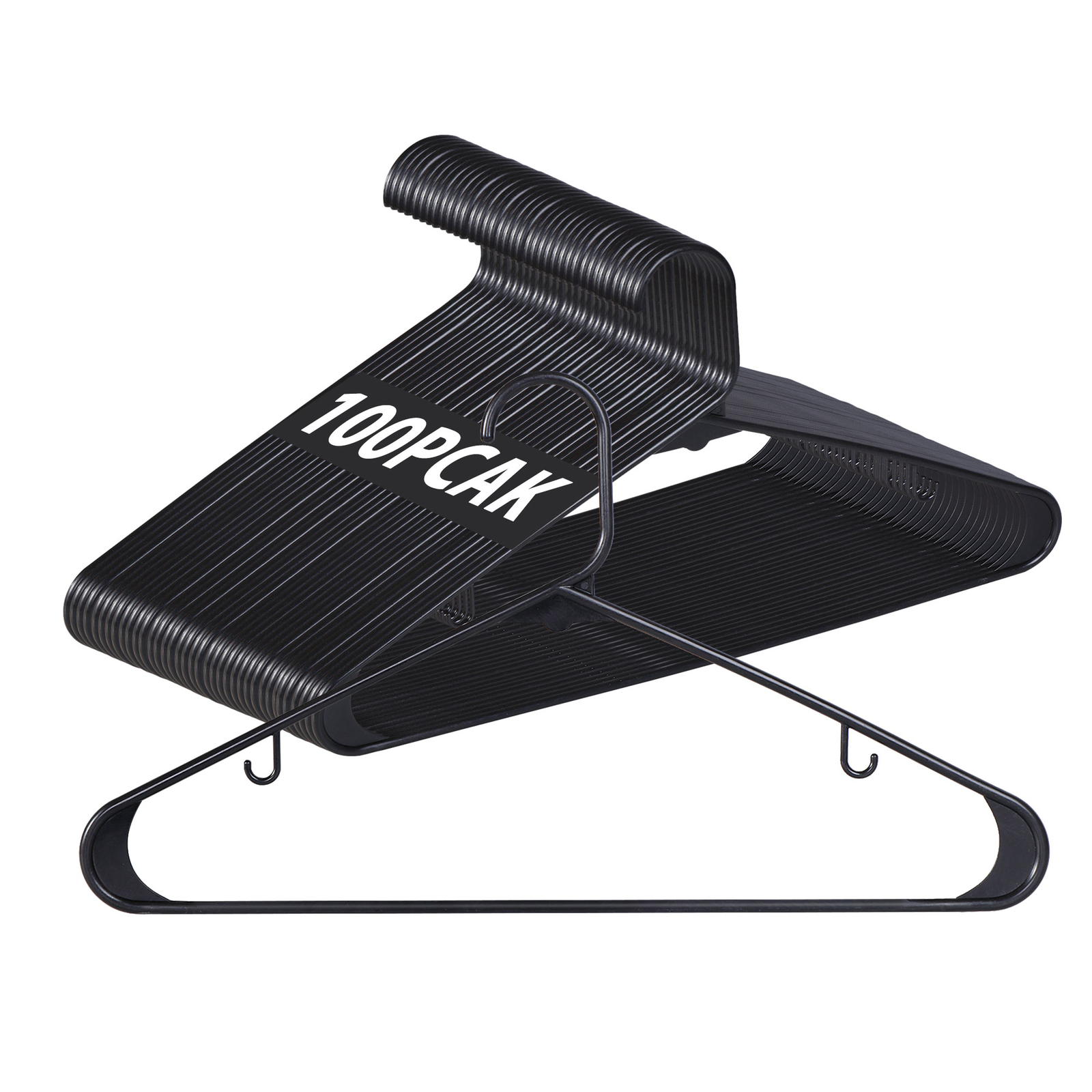 Pants Hanger Clothes Hangers (100 Pack) Plastic Gallus Shirt Hanger Black
