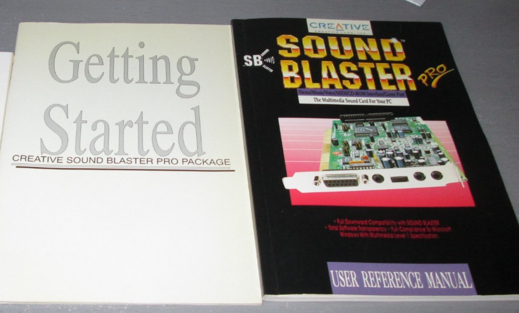 Creative Sound Blaster Pro User Reference Manual Vintage Book 1992 Set of 2