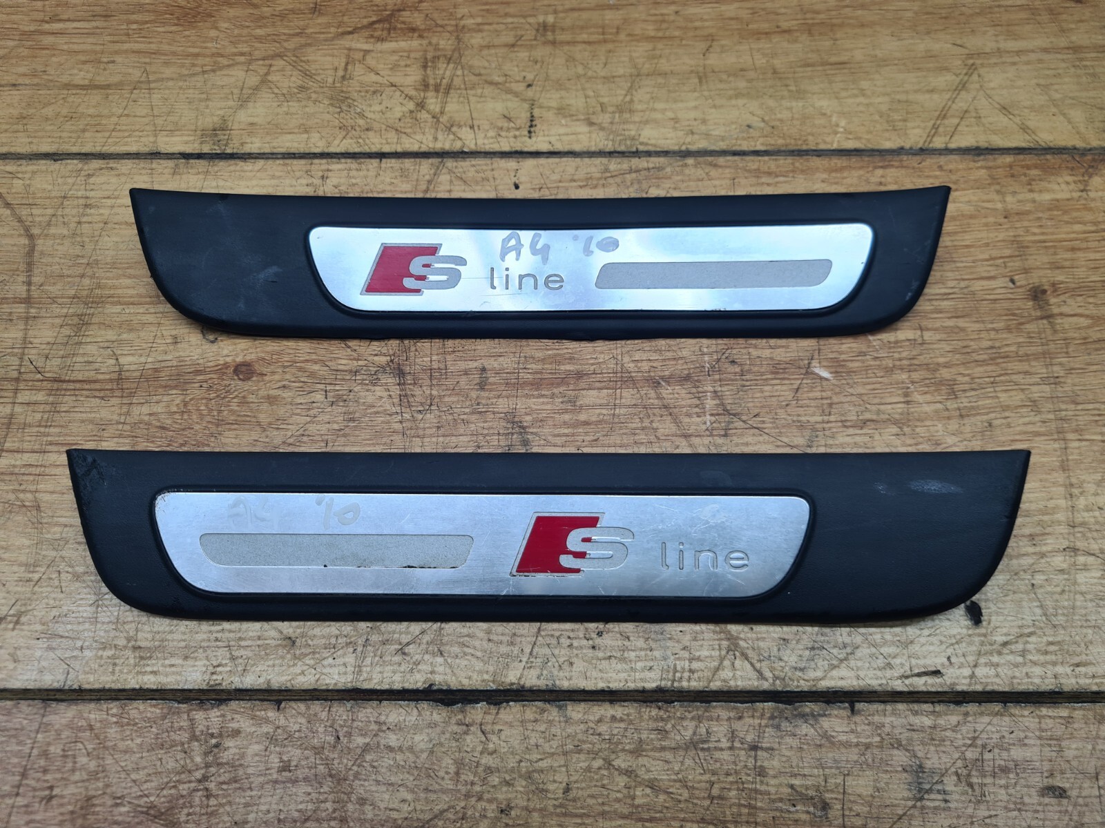 2010 AUDI A4 S-LINE SET OF 2 REAR LEFT & RIGHT DOOR SCUFF SILL PLATE TRIM OE