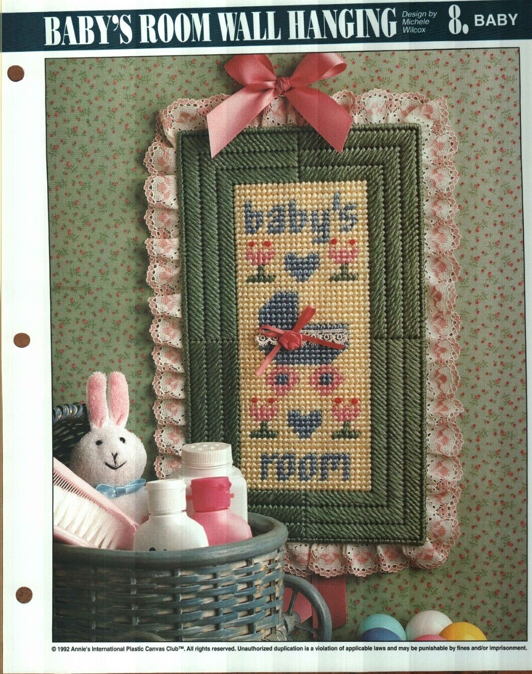 NEW BABY'S ROOM WALL HANGING ANNIE'S PLASTIC CANVAS PATTERN INSTRUCTIONS