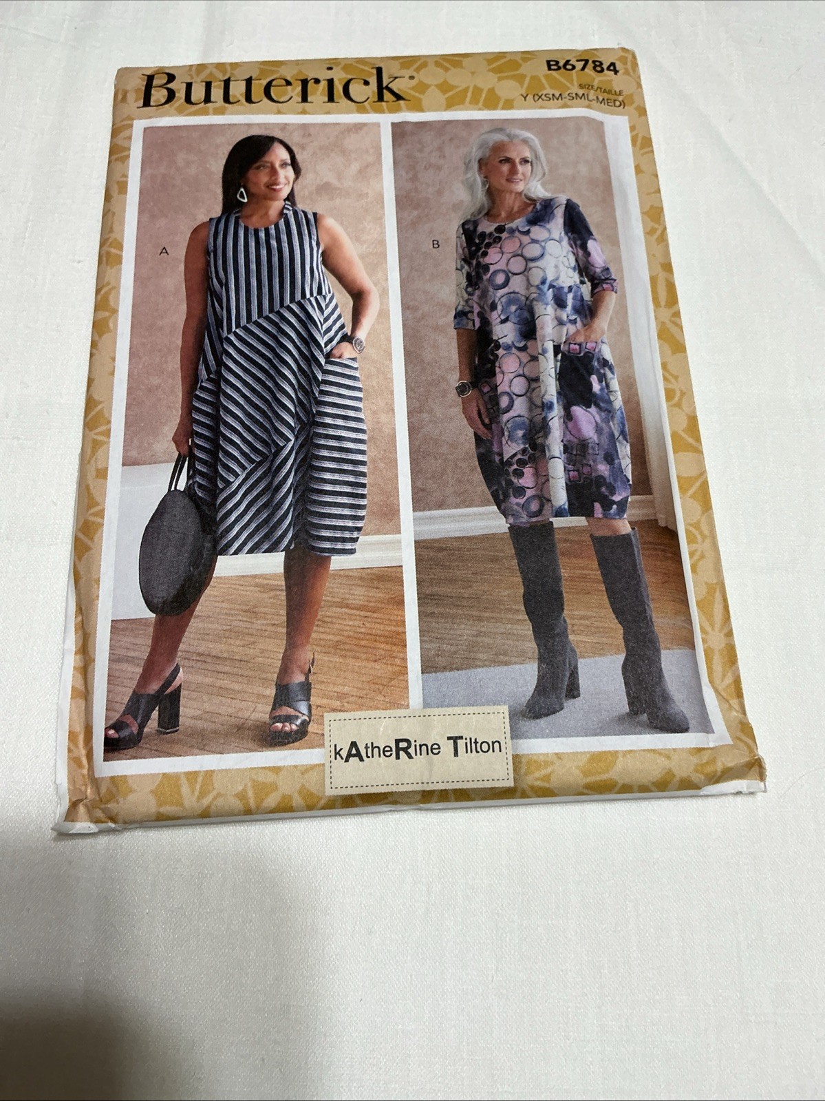 Butterick 6784 Katherine Tilton Asymmetrical Art Dress XS-MED Sewing Pattern New