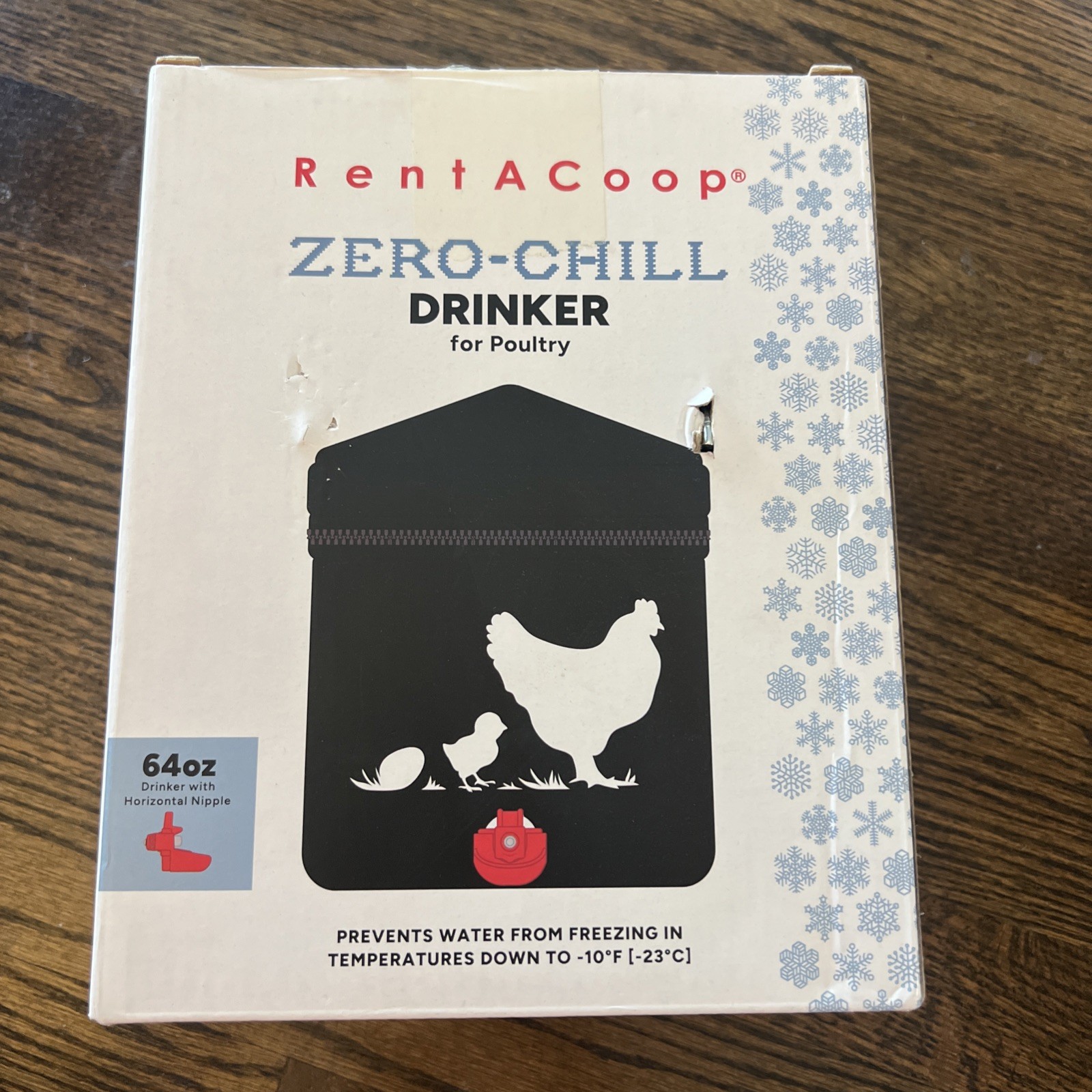 RentACoop Zero-Chill Drinker Poultry 64 oz Heated Waterer with 6 ft Cord