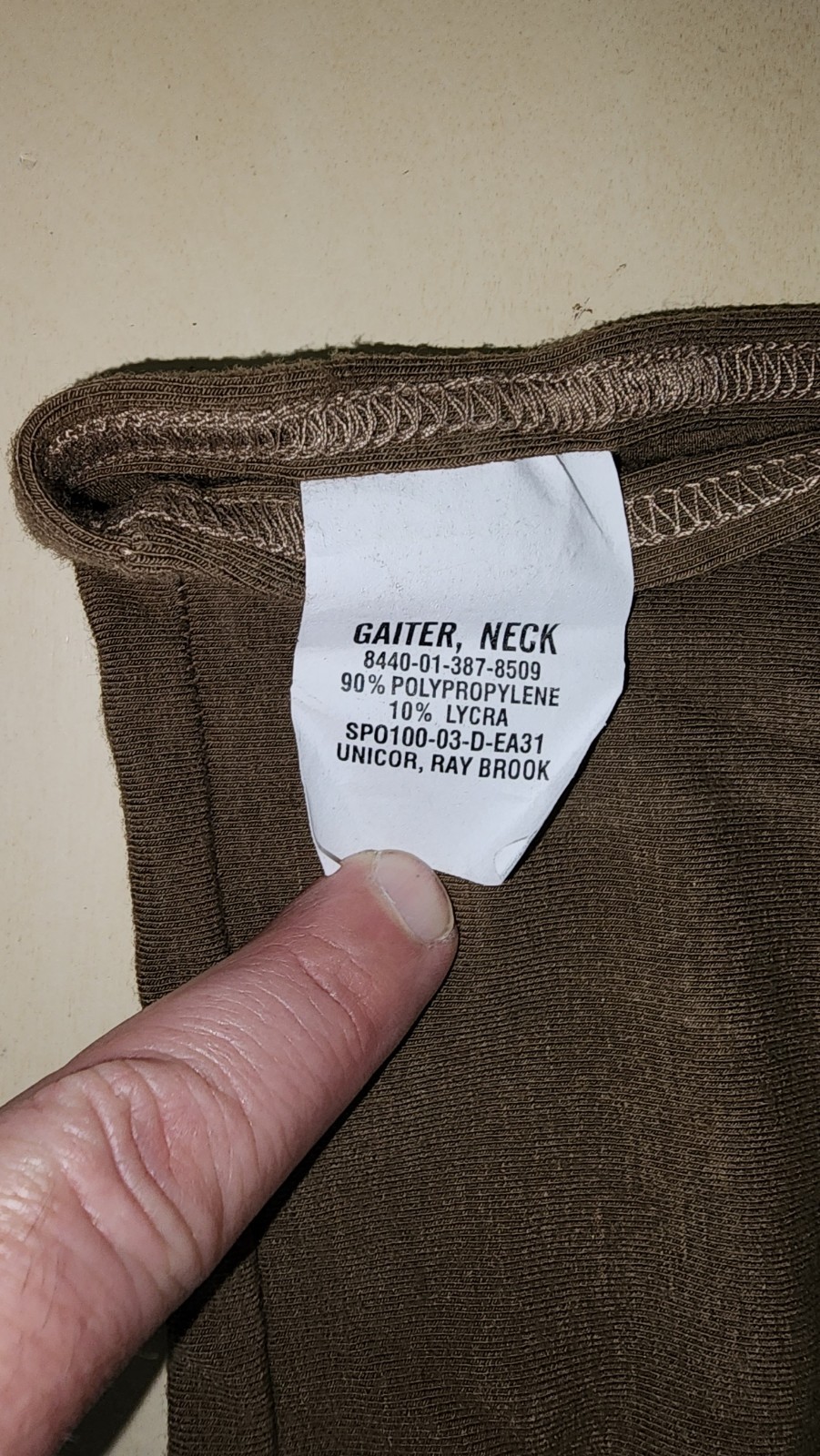 **US Military Army Neck Gaiter Poly Pro NSN 8440-01-387-8509 Coyote Brown**