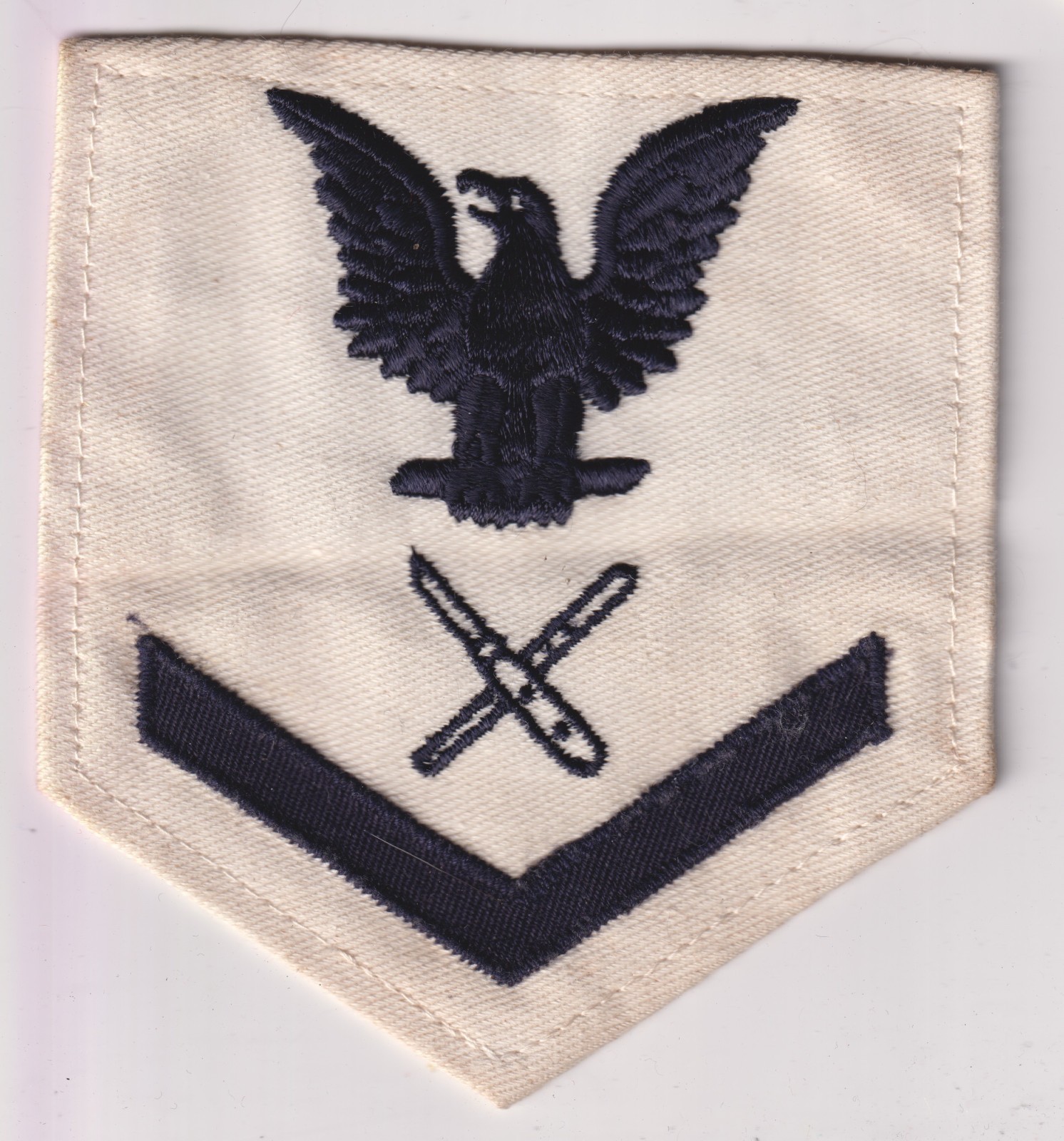 Lithographer rate patch post WWII PO3 Petty Officer three white Gemsco
