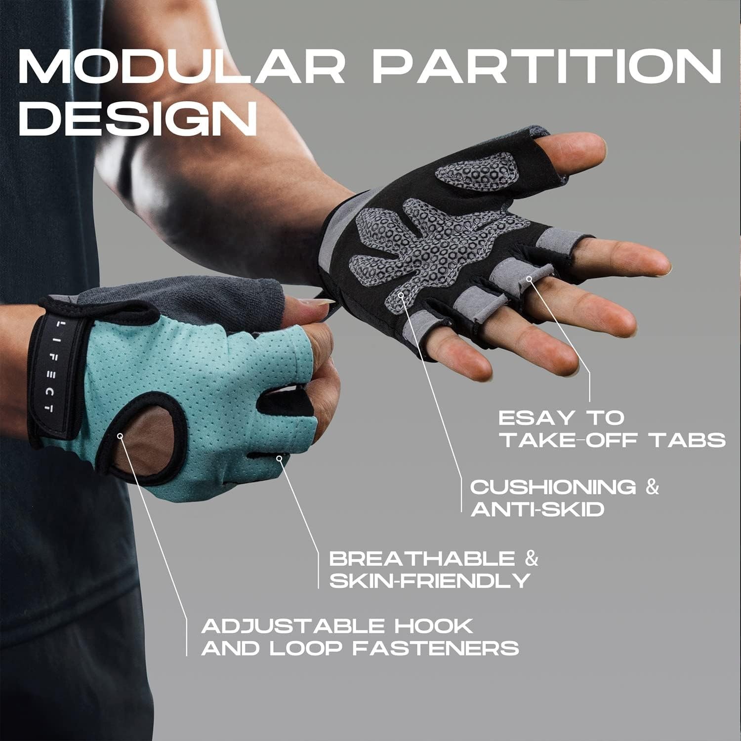 Multi-Functional Breathable Training Gloves for Weightlifting & Workouts - Large